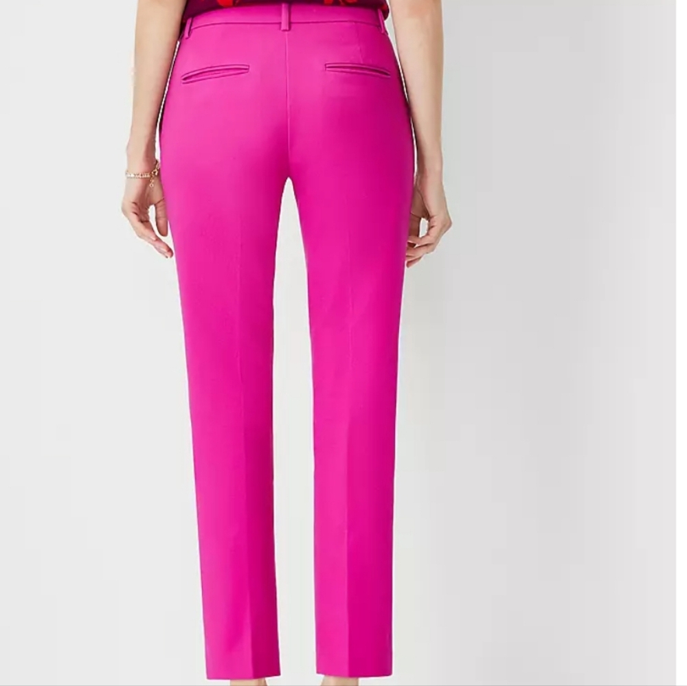 Ann Taylor Petite Pink Eva Ankle Pant Size 16 Curvy Fit Straight Leg - Picture 2 of 8